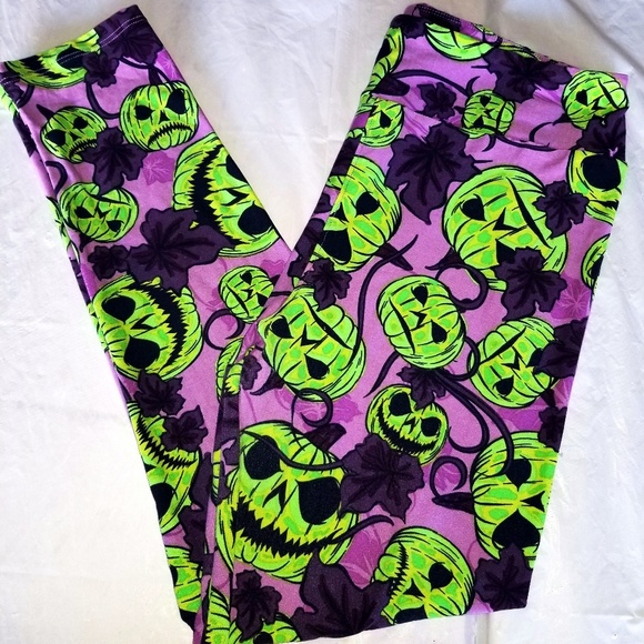 Rare Lularoe TC Tall Curvy Green Pumpkins Unicorn - Picture 2 of 7